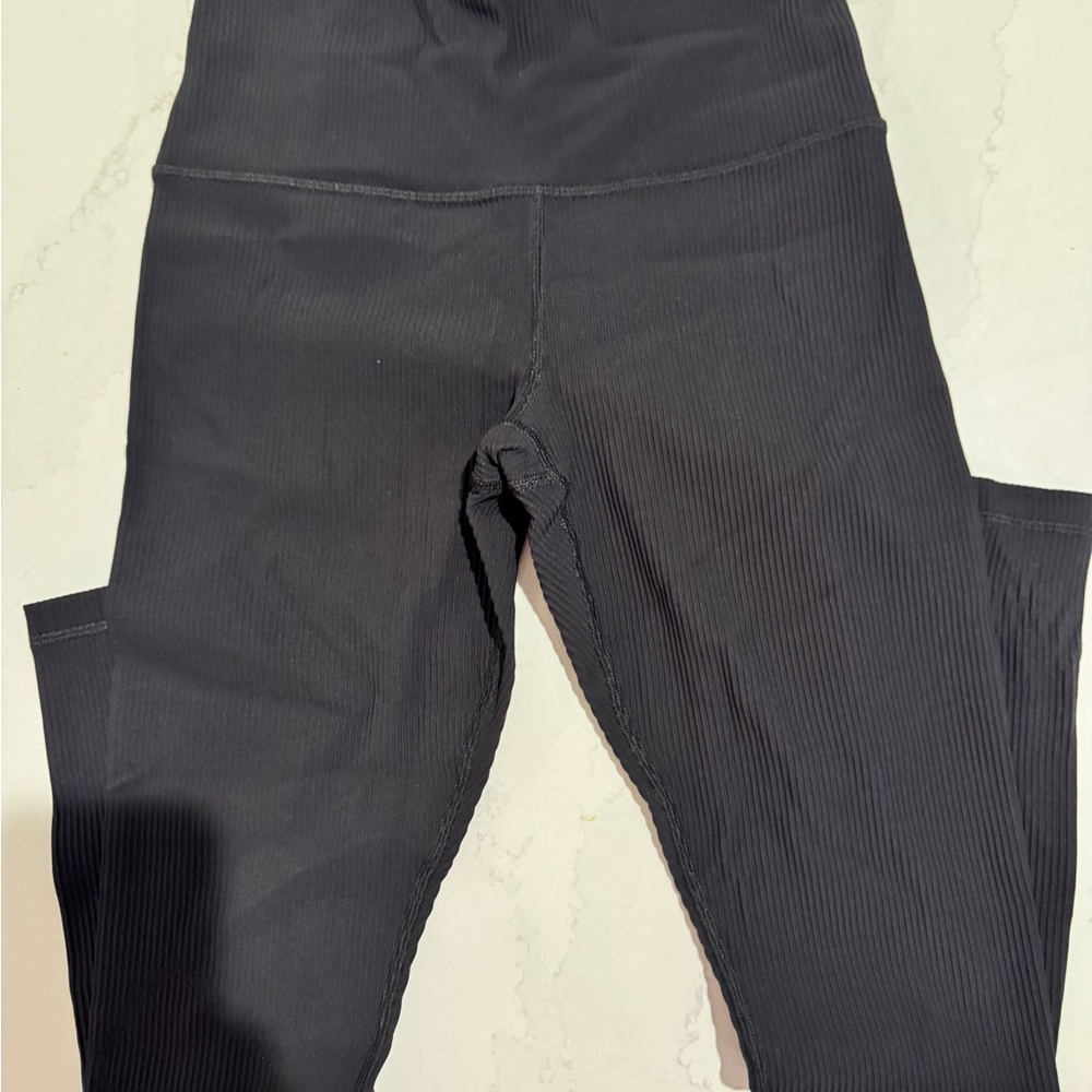 ATHLETA Black Ribbed Leggings